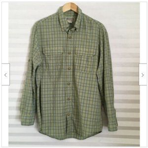 Duluth Trading Co Men's Long Sleeve Rollup Tab Button Down Shirt Crinkle